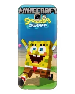 Чехол для Samsung Galaxy A7 2017 (A720, A720F) с картинкой «Губка Боб Minecraft»