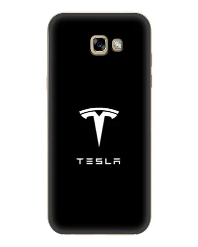 Чехол для Samsung Galaxy A7 2017 (A720, A720F) с картинкой «Tesla White Logo»