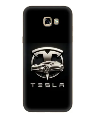 Чехол для Samsung Galaxy A7 2017 (A720, A720F) с картинкой «Tesla — серебристое авто»