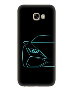 Чехол для Samsung Galaxy A7 2017 (A720, A720F) с картинкой «Голубой силуэт Lamborghini»