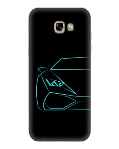 Чехол для Samsung Galaxy A7 2017 (A720, A720F) с картинкой «Голубой силуэт Lamborghini»