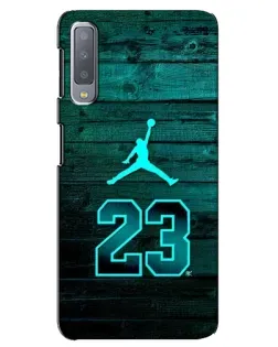 Чехол для Samsung Galaxy A7 2018 (A750) с картинкой «Jordan Cyan 23»