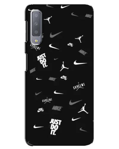 Чехол для Samsung Galaxy A7 2018 (A750) с картинкой «Nike Black Pattern»