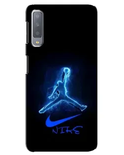 Чехол для Samsung Galaxy A7 2018 (A750) с картинкой «Jordan Neon Blue»