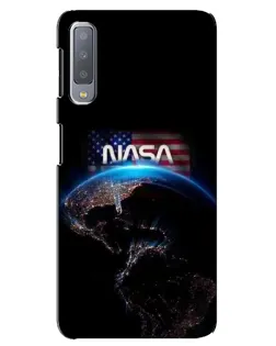 Чехол для Samsung Galaxy A7 2018 (A750) с картинкой «Земля из космоса NASA»