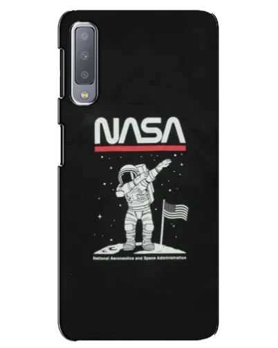 Чехол для Samsung Galaxy A7 2018 (A750) с картинкой «NASA — шагаем по Луне»