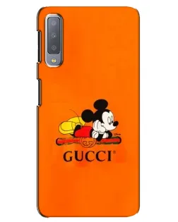 Чехол для Samsung Galaxy A7 2018 (A750) с картинкой «Микки Маус Gucci — оранж»