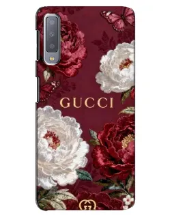 Чехол для Samsung Galaxy A7 2018 (A750) с картинкой «Gucci — бордовые розы»