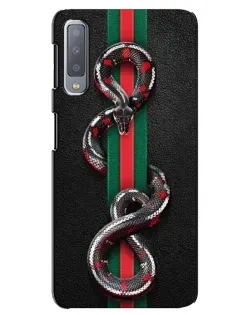 Чехол для Samsung Galaxy A7 2018 (A750) с картинкой «Gucci — змея на полосе»