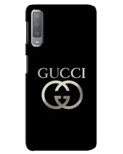 Чехол для Samsung Galaxy A7 2018 (A750) с картинкой «Gucci — золото на черном»