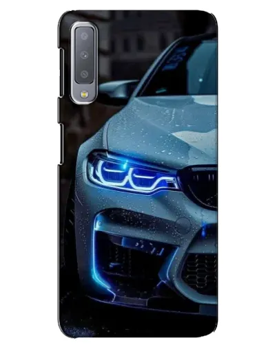 Чехол для Samsung Galaxy A7 2018 (A750) с картинкой «Взгляд BMW с синими фарами»