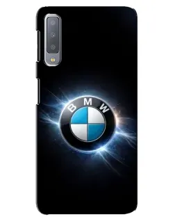 Чехол для Samsung Galaxy A7 2018 (A750) с картинкой «BMW — неоновое сияние»