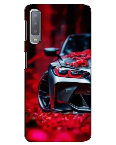 Чехол для Samsung Galaxy A7 2018 (A750) с картинкой «Спортивная BMW и цветы»