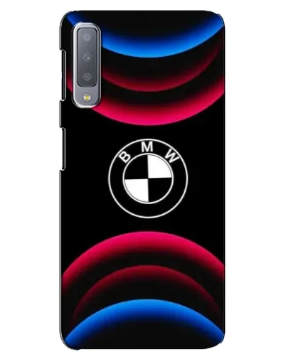 Чехол для Samsung Galaxy A7 2018 (A750) с картинкой «Логотип BMW и неоновые дуги»