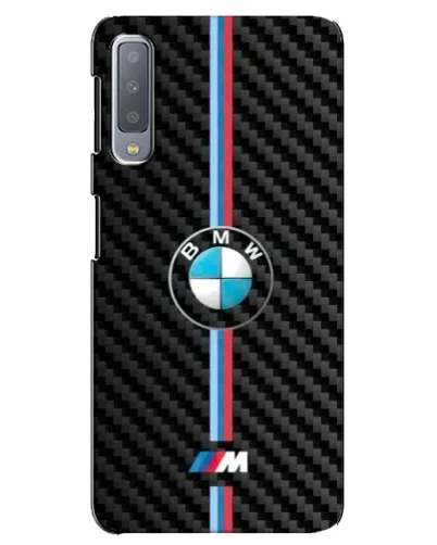 Чехол для Samsung Galaxy A7 2018 (A750) с картинкой «Эмблема BMW и карбон»