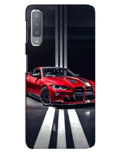 Чехол для Samsung Galaxy A7 2018 (A750) с картинкой «Красная BMW на дороге»