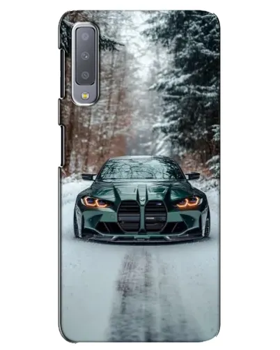Чехол для Samsung Galaxy A7 2018 (A750) с картинкой «BMW в зимнем лесу»
