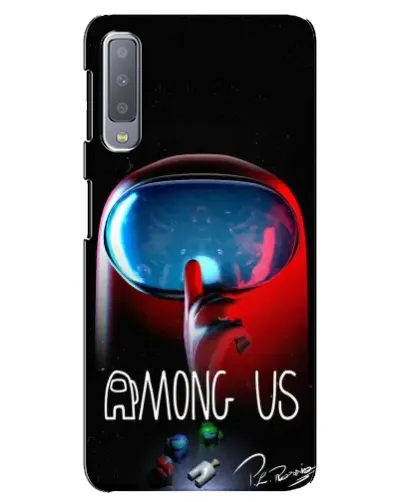 Чехол для Samsung Galaxy A7 2018 (A750) с картинкой «Красный импостер — макро»