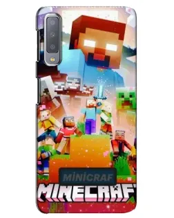 Чехол для Samsung Galaxy A7 2018 (A750) с картинкой «Minecraft герои игры»