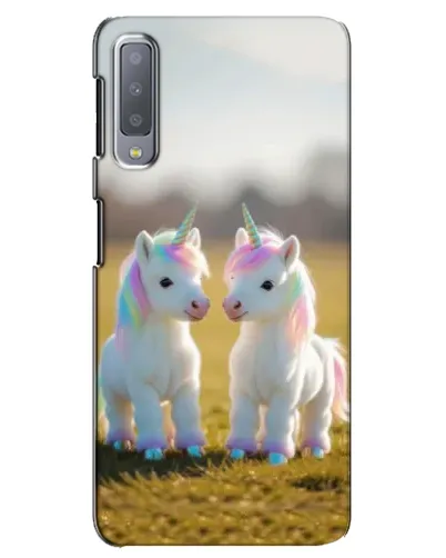 Чехол для Samsung Galaxy A7 2018 (A750) с картинкой «Пара единорогов»