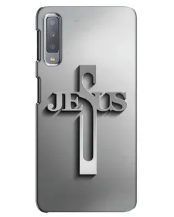 Чехол для Samsung Galaxy A7 2018 (A750) с картинкой «Металлический крест Jesus»