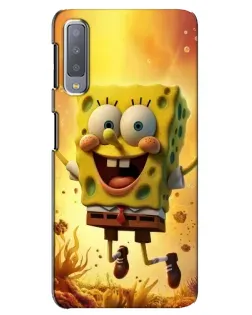 Чехол для Samsung Galaxy A7 2018 (A750) с картинкой «Губка Боб прыгает»