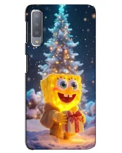 Чехол для Samsung Galaxy A7 2018 (A750) с картинкой «Рождественский Спанч Боб»