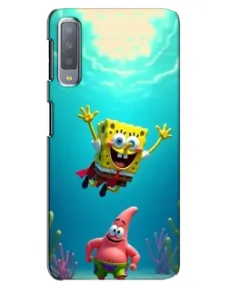 Чехол для Samsung Galaxy A7 2018 (A750) с картинкой «Спанч Боб под водой»