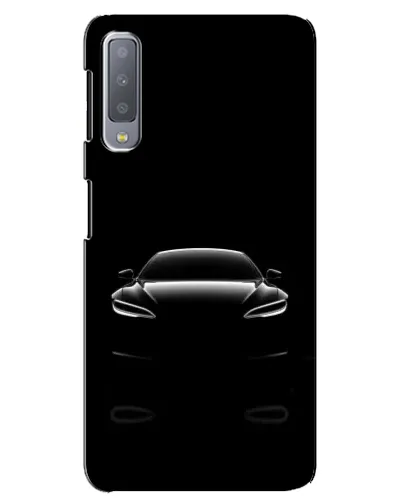 Чехол для Samsung Galaxy A7 2018 (A750) с картинкой «Силуэт Tesla Night»