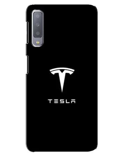 Чехол для Samsung Galaxy A7 2018 (A750) с картинкой «Tesla White Logo»