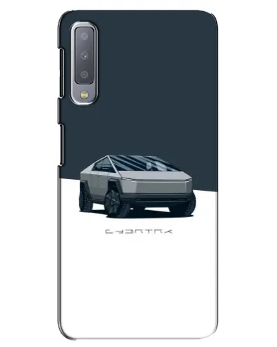 Чехол для Samsung Galaxy A7 2018 (A750) с картинкой «Серебристый Cybertruck Tesla»