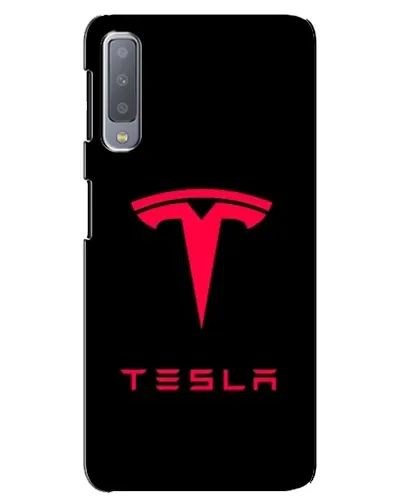 Чехол для Samsung Galaxy A7 2018 (A750) с картинкой «Tesla Red Logo»