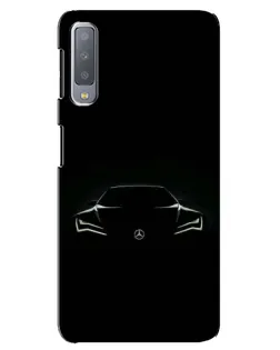 Чехол для Samsung Galaxy A7 2018 (A750) с картинкой «Mercedes — силуэт авто»