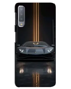 Чехол для Samsung Galaxy A7 2018 (A750) с картинкой «Lamborghini золотые линии»