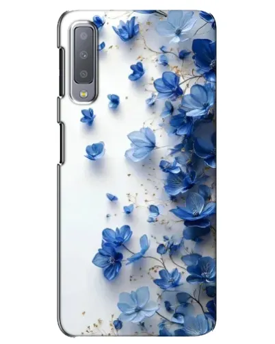 Чехол для Samsung Galaxy A7 2018 (A750) с картинкой «Голубой цветочный каскад»