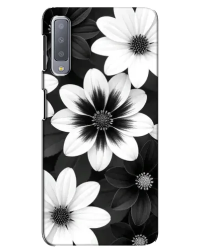 Чехол для Samsung Galaxy A7 2018 (A750) с картинкой «Монохромные астры»