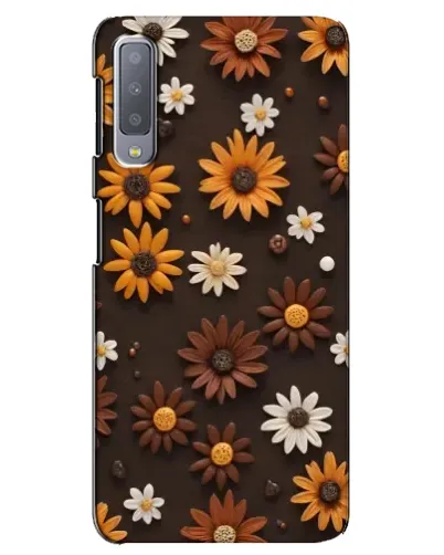 Чехол для Samsung Galaxy A7 2018 (A750) с картинкой «Узор из маленьких подсолнухов»