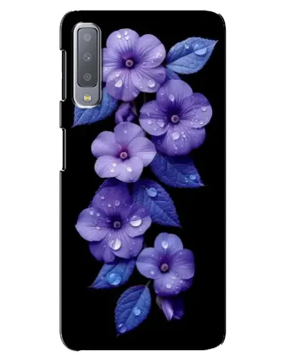 Чехол для Samsung Galaxy A7 2018 (A750) с картинкой «Фиолетовые цветы с росою»