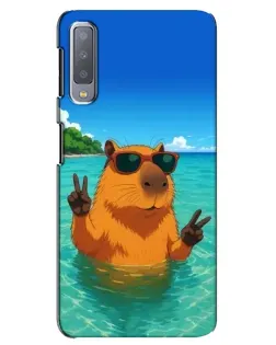 Чехол для Samsung Galaxy A7 2018 (A750) с картинкой «Морская капибара» Чехол для Samsung Galaxy A7 2018 (A750) с картинкой «Морская капибара»