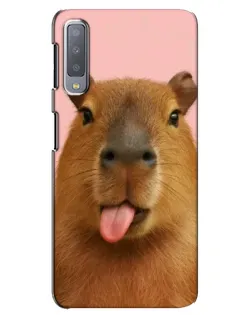 Чехол для Samsung Galaxy A7 2018 (A750) с картинкой «Капибара с языком» Чехол для Samsung Galaxy A7 2018 (A750) с картинкой «Капибара с языком»