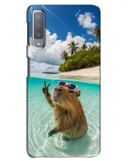 Чехол для Samsung Galaxy A7 2018 (A750) с картинкой «Капибара на море» Чехол для Samsung Galaxy A7 2018 (A750) с картинкой «Капибара на море»