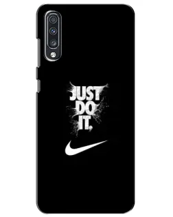 Чехол для Samsung Galaxy A70 2019 (A705F) с картинкой «Текстовый принт Nike» Чехол для Samsung Galaxy A70 2019 (A705F) с картинкой «Текстовый принт Nike»