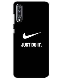 Чехол для Samsung Galaxy A70 2019 (A705F) с картинкой «Классический принт Nike» Чехол для Samsung Galaxy A70 2019 (A705F) с картинкой «Классический принт Nike»