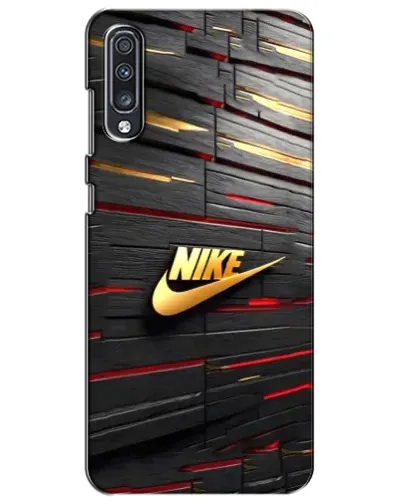 Чехол для Samsung Galaxy A70 2019 (A705F) с картинкой «Золотой Nike на металле»