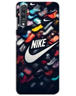 Чехол для Samsung Galaxy A70 2019 (A705F) с картинкой «Коллекция кроссовок Nike» Чехол для Samsung Galaxy A70 2019 (A705F) с картинкой «Коллекция кроссовок Nike»