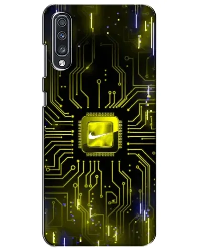 Чехол для Samsung Galaxy A70 2019 (A705F) с картинкой «Nike — золотая искра»