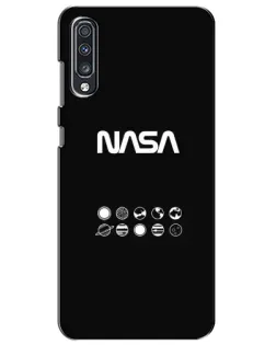Чехол для Samsung Galaxy A70 2019 (A705F) с картинкой «NASA — технический принт» Чехол для Samsung Galaxy A70 2019 (A705F) с картинкой «NASA — технический принт»