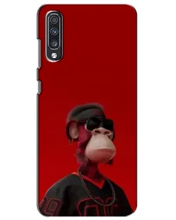 Чехол для Samsung Galaxy A70 2019 (A705F) с картинкой «Bored Ape в красном» Чехол для Samsung Galaxy A70 2019 (A705F) с картинкой «Bored Ape в красном»