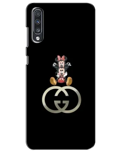 Чехол для Samsung Galaxy A70 2019 (A705F) с картинкой «Минни Маус на лого»