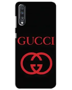 Чехол для Samsung Galaxy A70 2019 (A705F) с картинкой «Gucci — красный логотип»